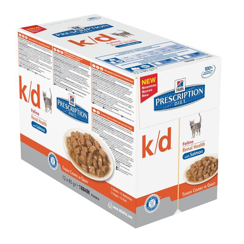 Hill's Prescription Diet k/d Feline mit Lachs 85g Frischebeutel Vet
