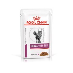 Royal Canin RENAL Rind (Beef) feine St&uuml;ckchen in So&szlig;e Frischebeutel 48 x 85g f&uuml;r Katzen