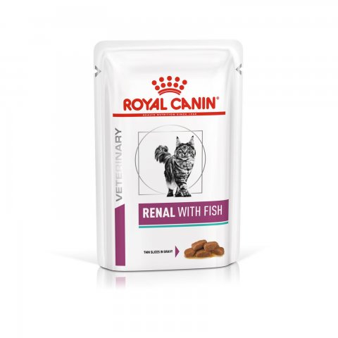 Royal Canin RENAL Fisch (Fish) feine St&uuml;ckchen in So&szlig;e Frischebeutel 48 x 85g f&uuml;r Katzen