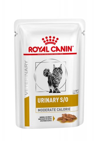 Royal Canin URINARY S/O Moderate Calorie H&auml;ppchen in So&szlig;e (Morsels in Gravy) Frischebeutel 12 x 85g  f&uuml;r Katzen