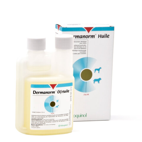 Vetoquinol DERMANORM &Ouml;l 250ml Di&auml;t-Erg&auml;nzungsfuttermittel f&uuml;r Hunde und Katzen begrenztes MHD!!!