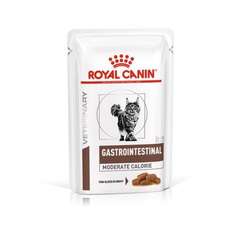 Royal Canin GASTROINTESTINAL MODERATE CALORIE Feine St&uuml;ckchen in So&szlig;e Frischebeutel 48 x 85 g f&uuml;r Katzen