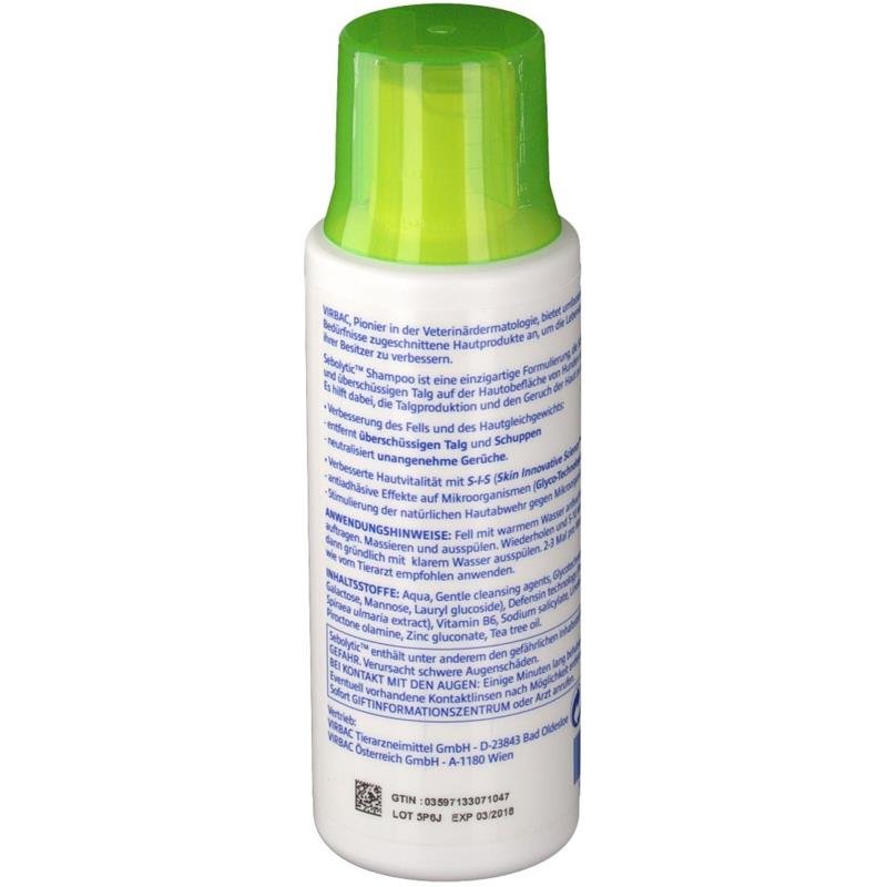 Virbac Sebolytic® 200ml Dermatologisches Shampoo für Hunde und Katzen