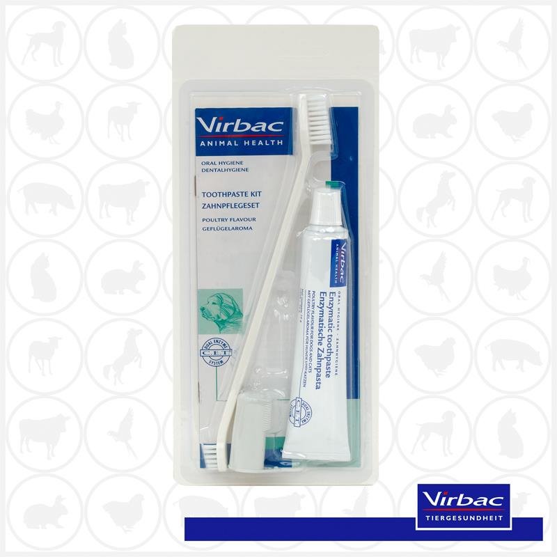 Virbac C.E.T.® Zahnpflegeset für Hunde 70g mit Geflügelaroma