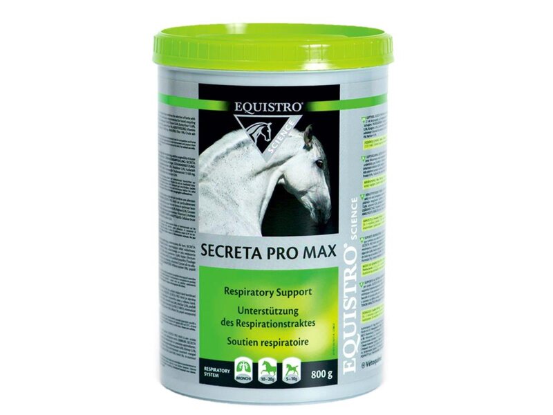 EQUISTRO Secreta Pro Max – Ergänzungsfutter Für Pferde Mit Kräutermix | Unterstützt Die Atemwege, 800 G Dose